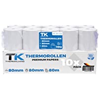 Rollos de papel térmico 80 mm x 80 mm x 12 mm x 48 g – Certificado para impresoras de caja como Epson- IBM- Metapace…